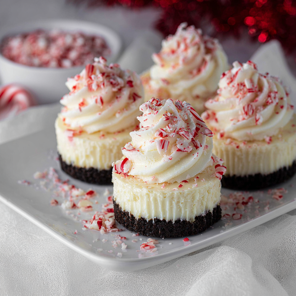 Close up of peppermint crunch topping