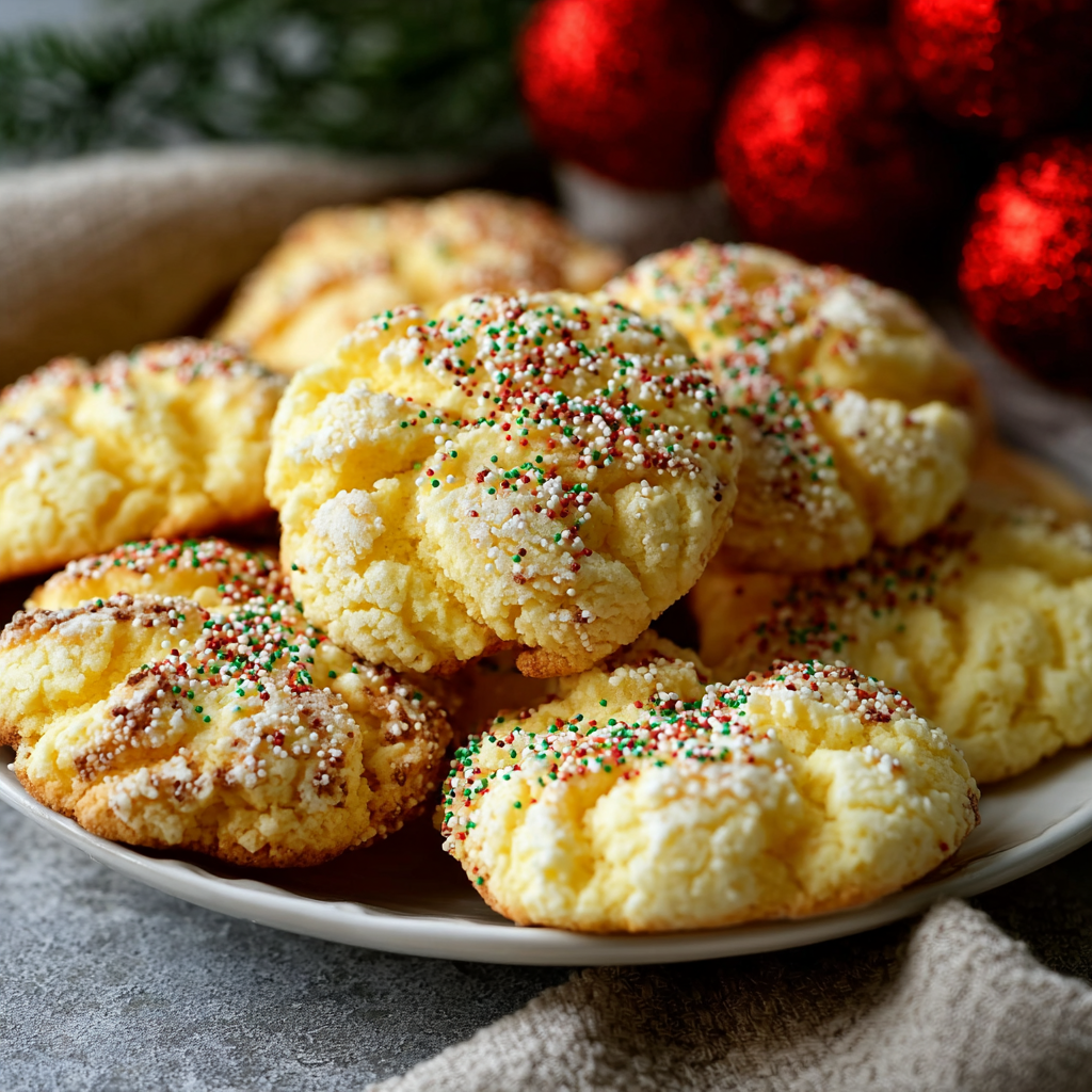Tray of freshly baked gooey butter cookies