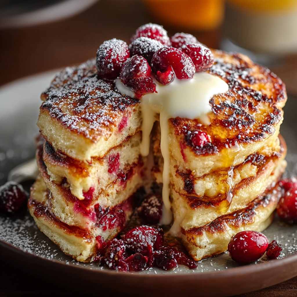 Cranberry Orange Ricotta Pancakes