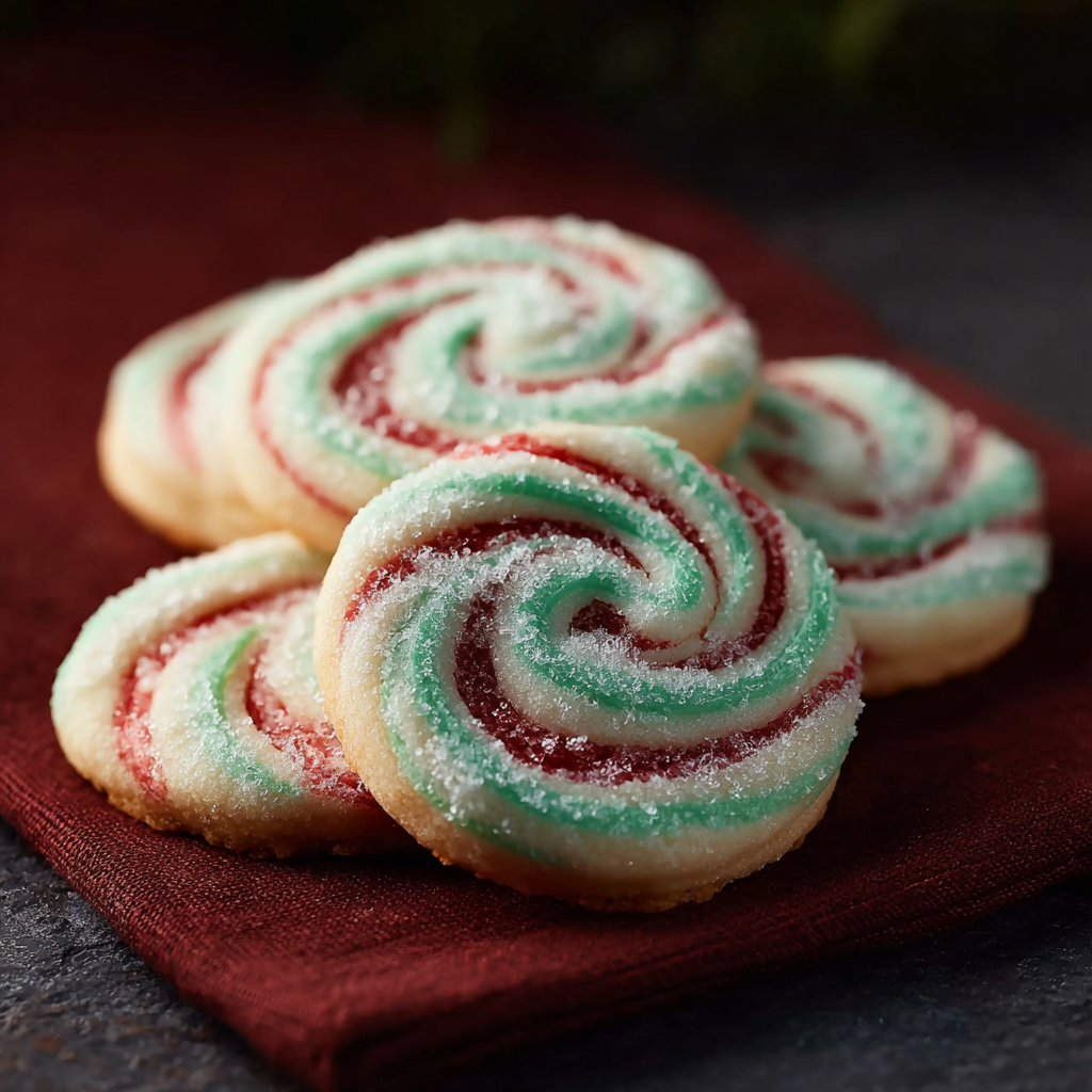 Close up of red swirl in dough