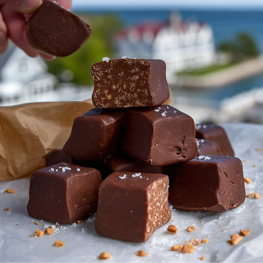 Wrapped fudge log ready for chilling