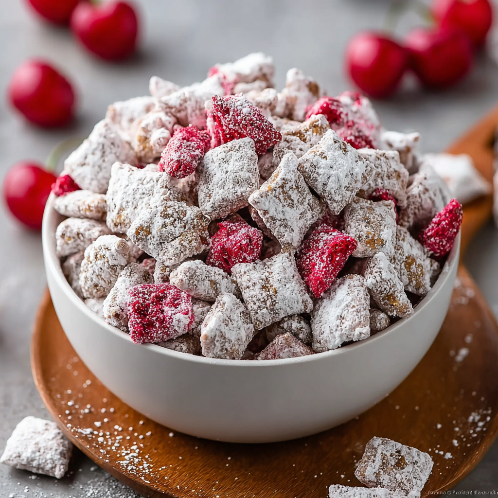 Cherry Cheesecake Puppy Chow