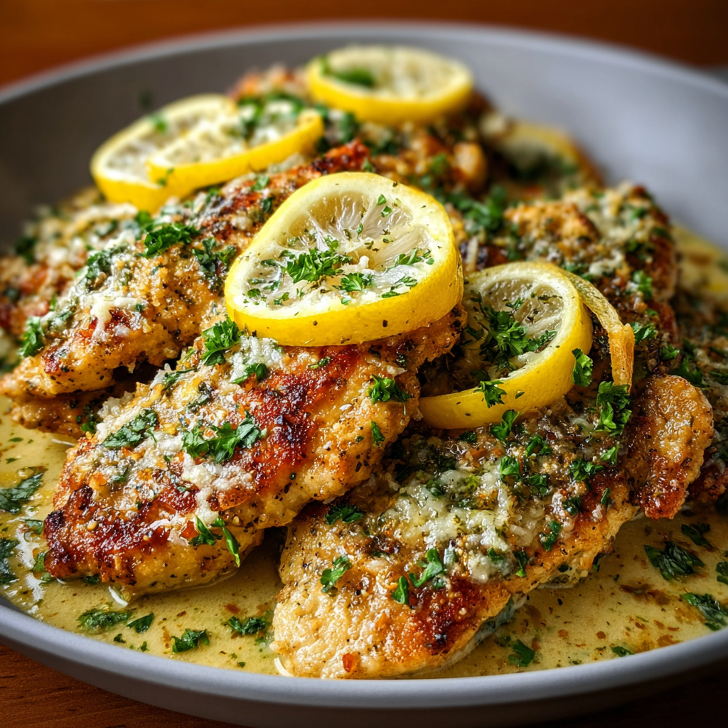 Golden seared chicken breasts in skillet