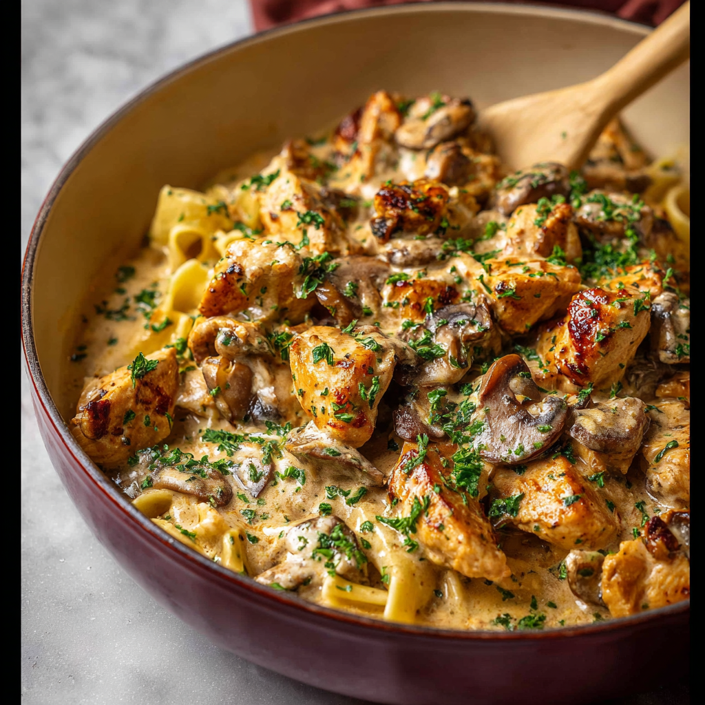 Seared chicken with creamy mushroom sauce