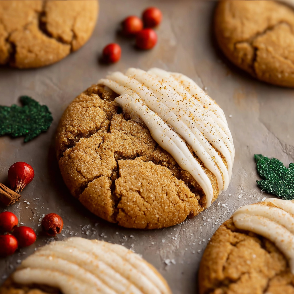 Cinnamon and maple chewy cookies on cooling rack