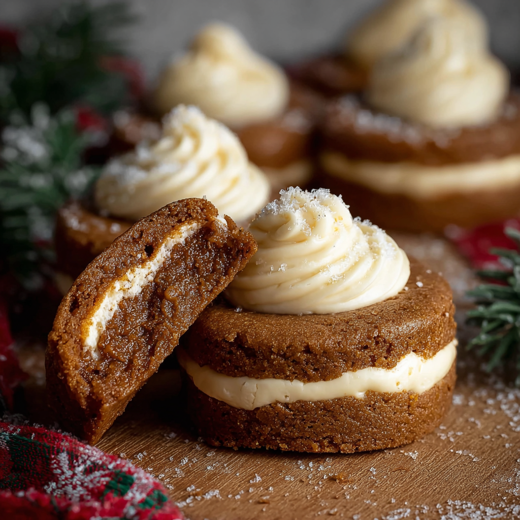 Gingerbread cheesecakes cooling in muffin tin