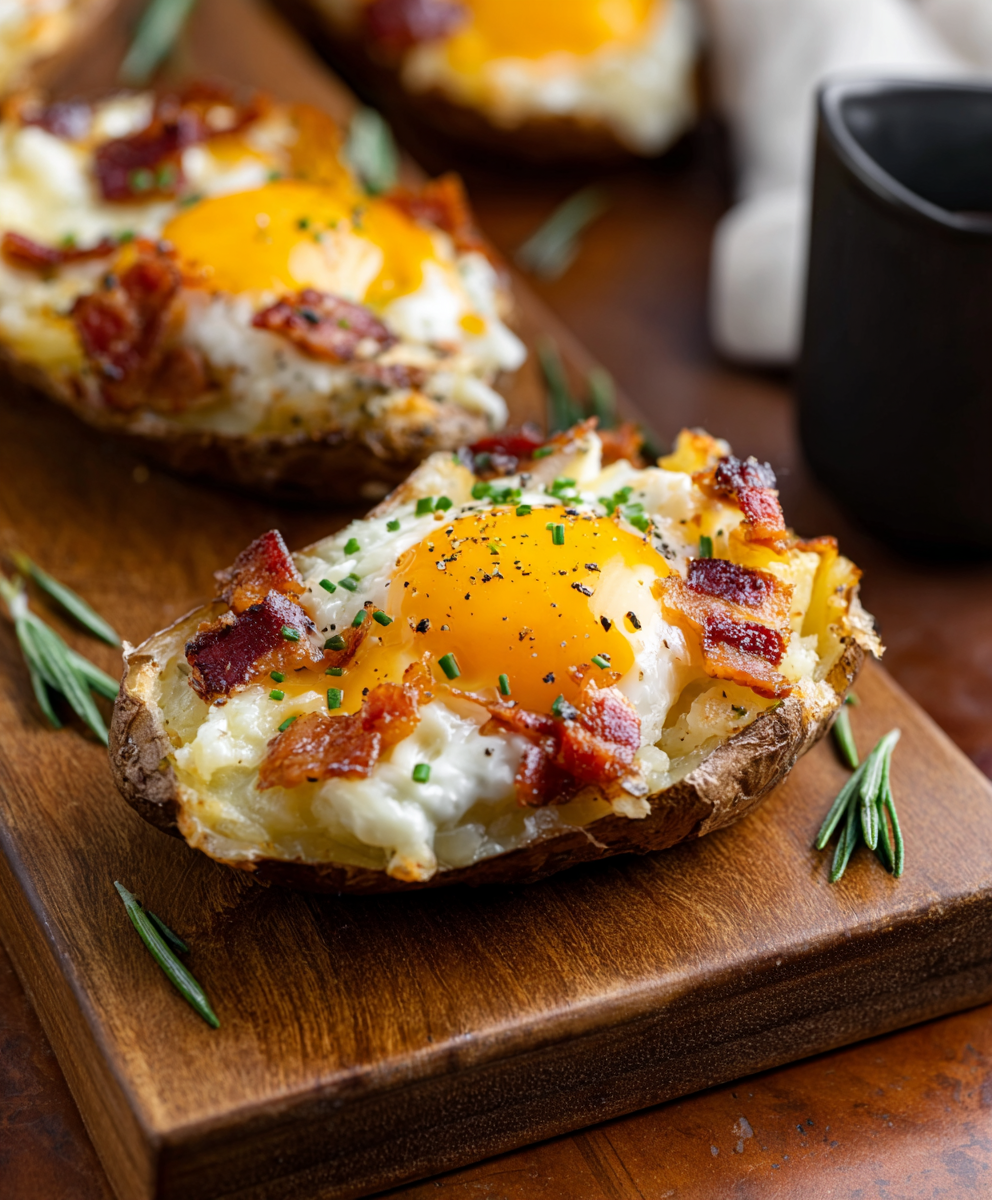 Twice Baked Loaded Breakfast Potatoes