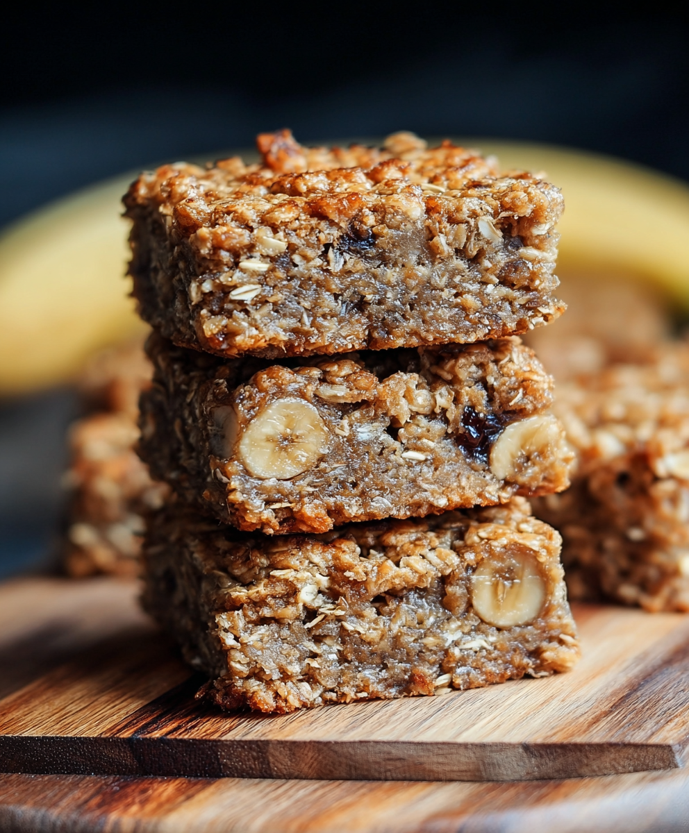 Banana Oatmeal Bars for Healthy Snacking