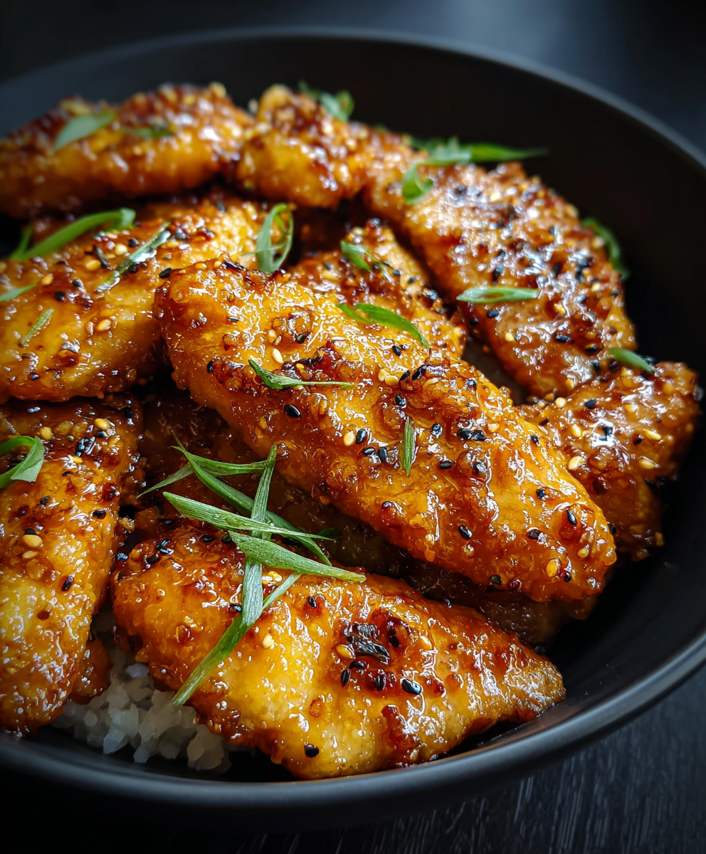 Air fried honey butter garlic chicken plated