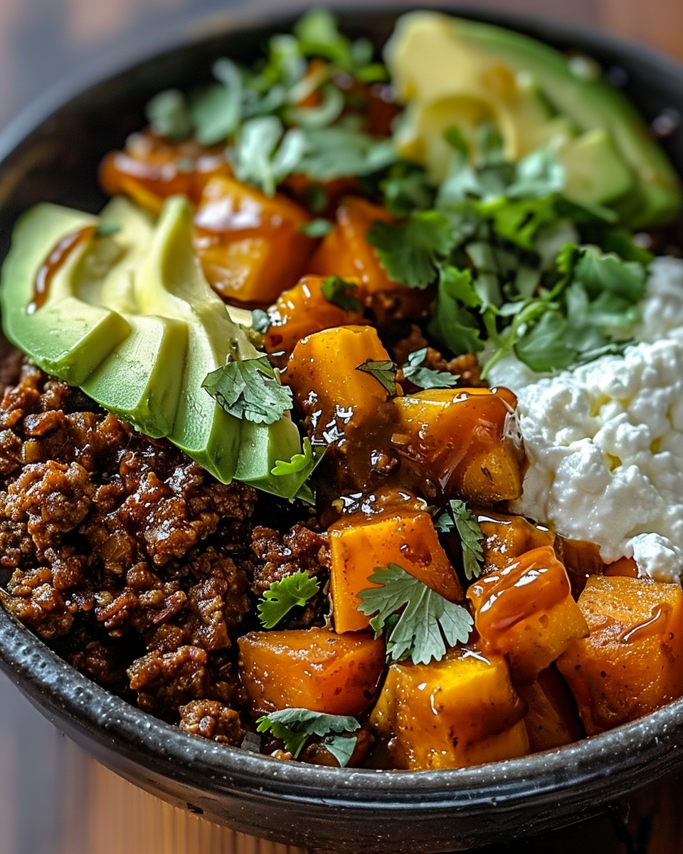 Ground Beef Hot Honey Bowl