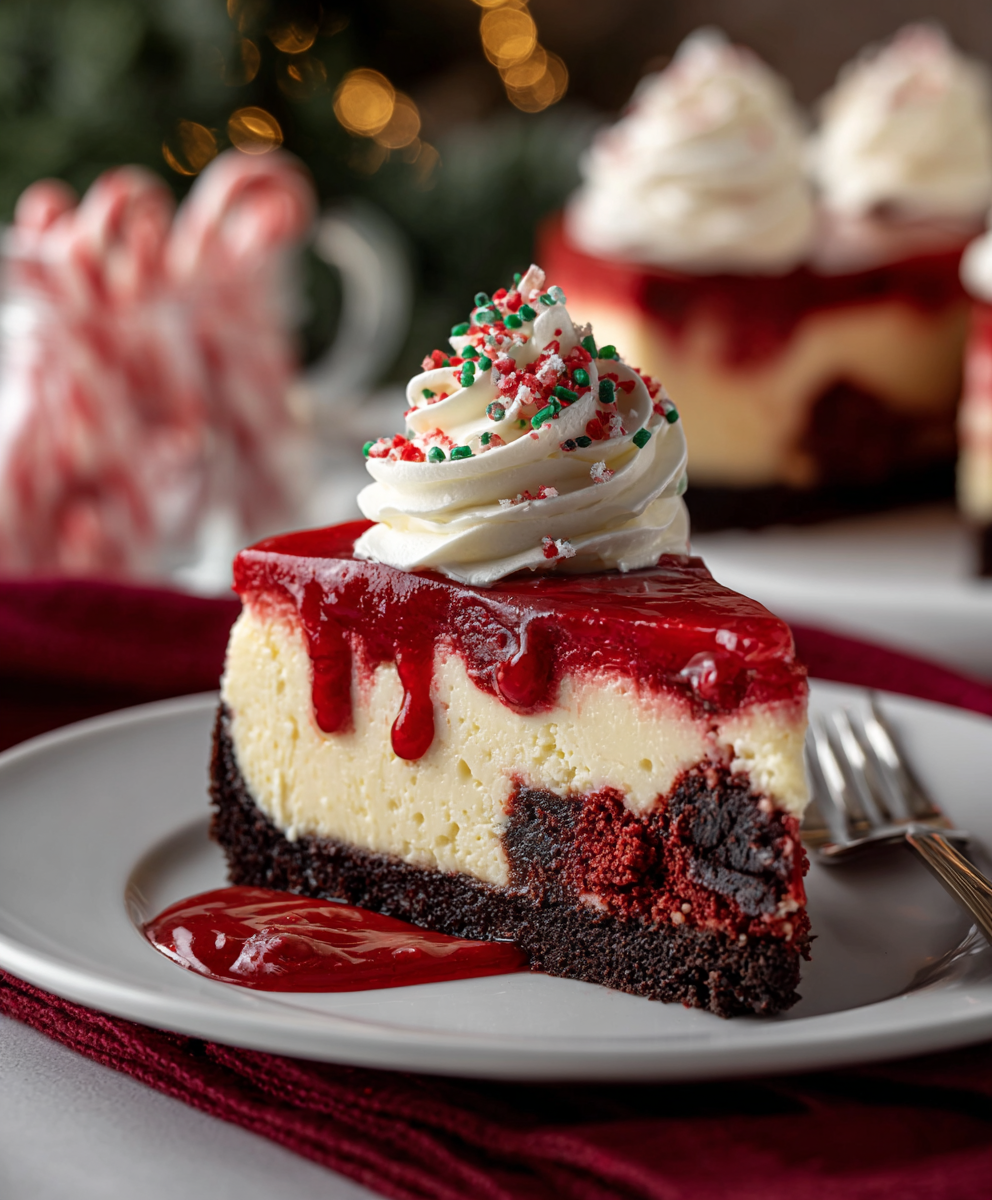 Christmas Red Velvet Cheesecake