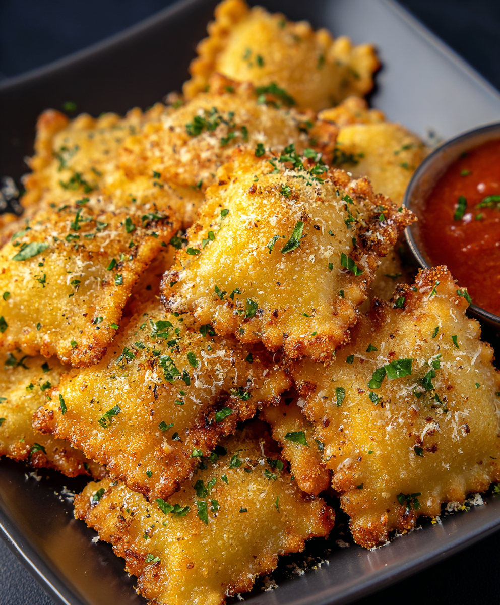 Crispy Toasted Ravioli (Air Fryer or Oven)