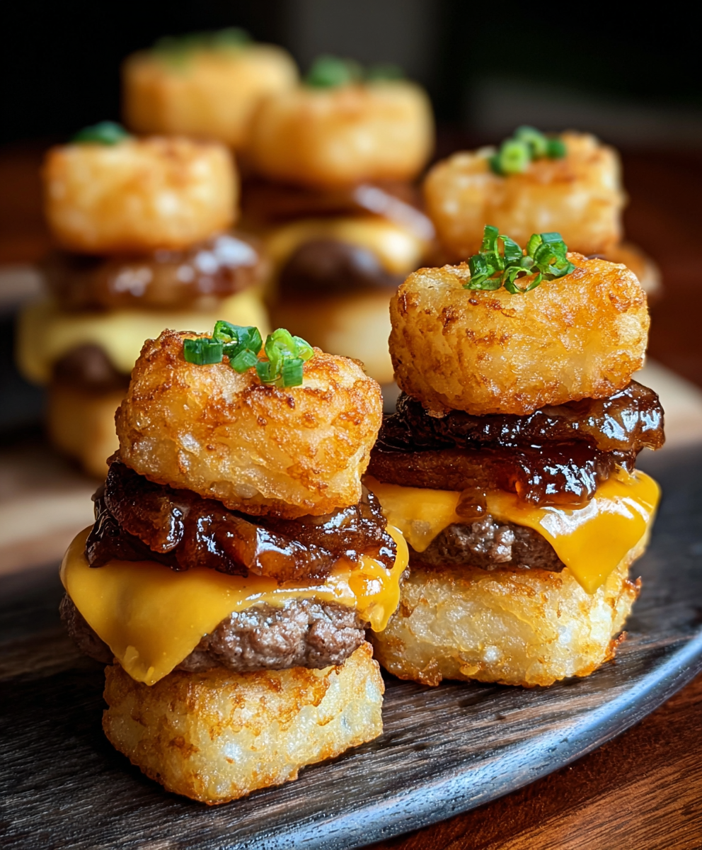 Mini Tater Tot Cheeseburgers