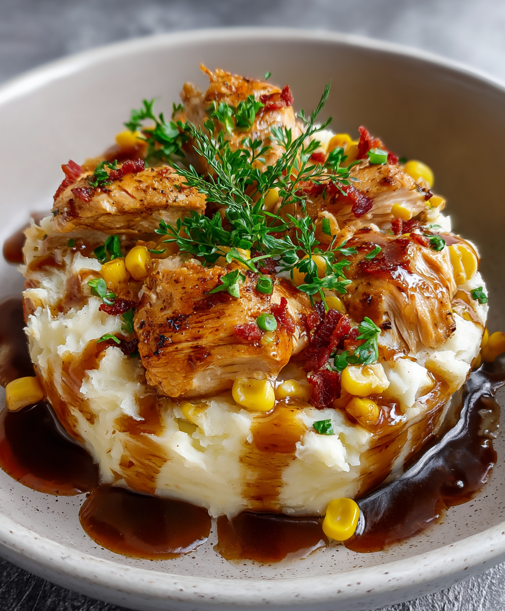 Chicken Mashed Potato Bowls