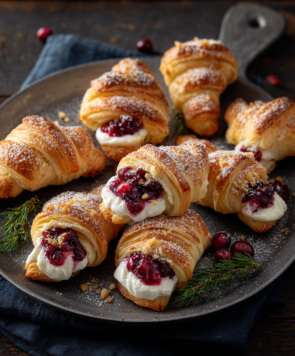 Cranberry Cream Cheese Crescent Bites