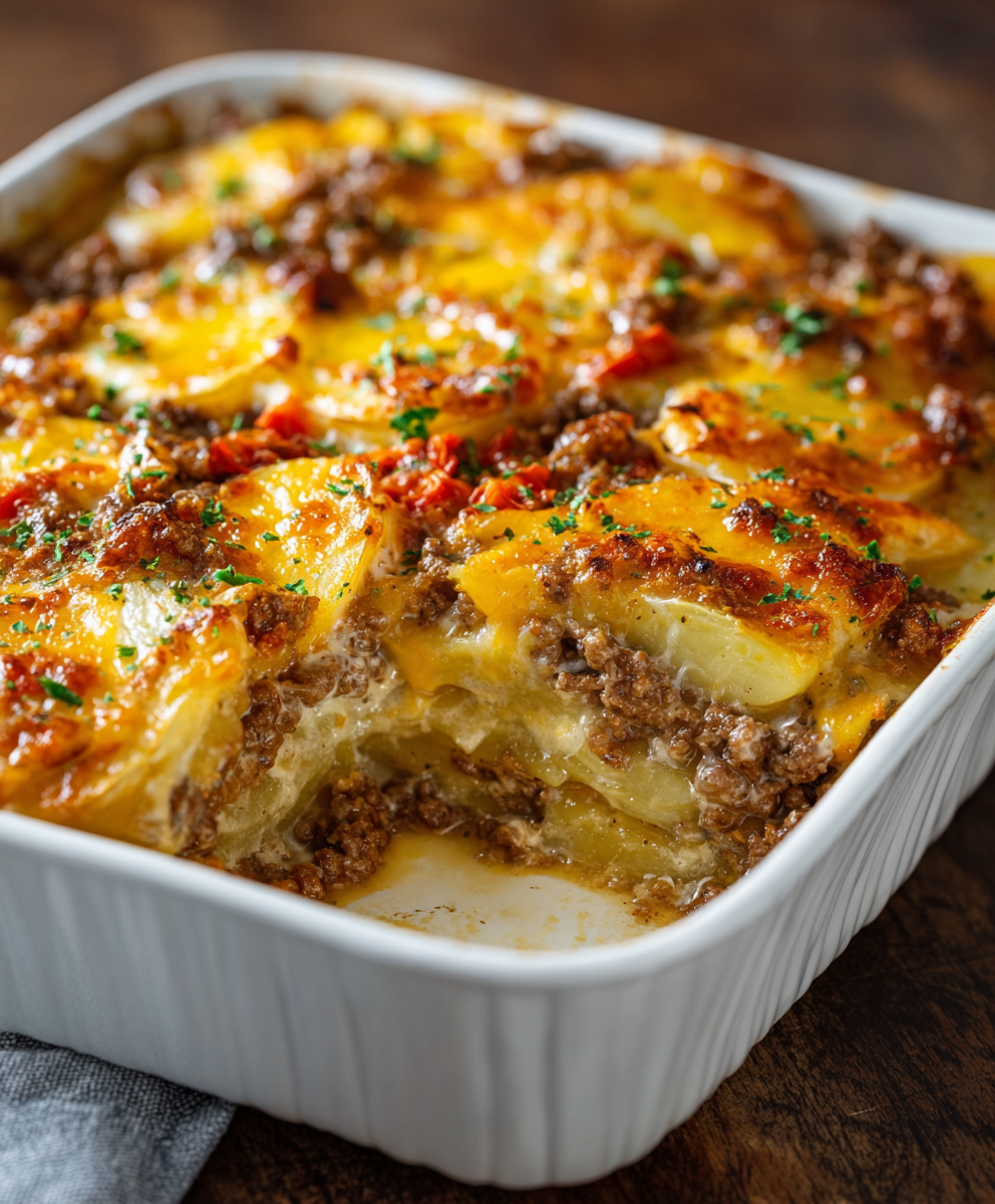 Cheesy Hamburger Potato Casserole