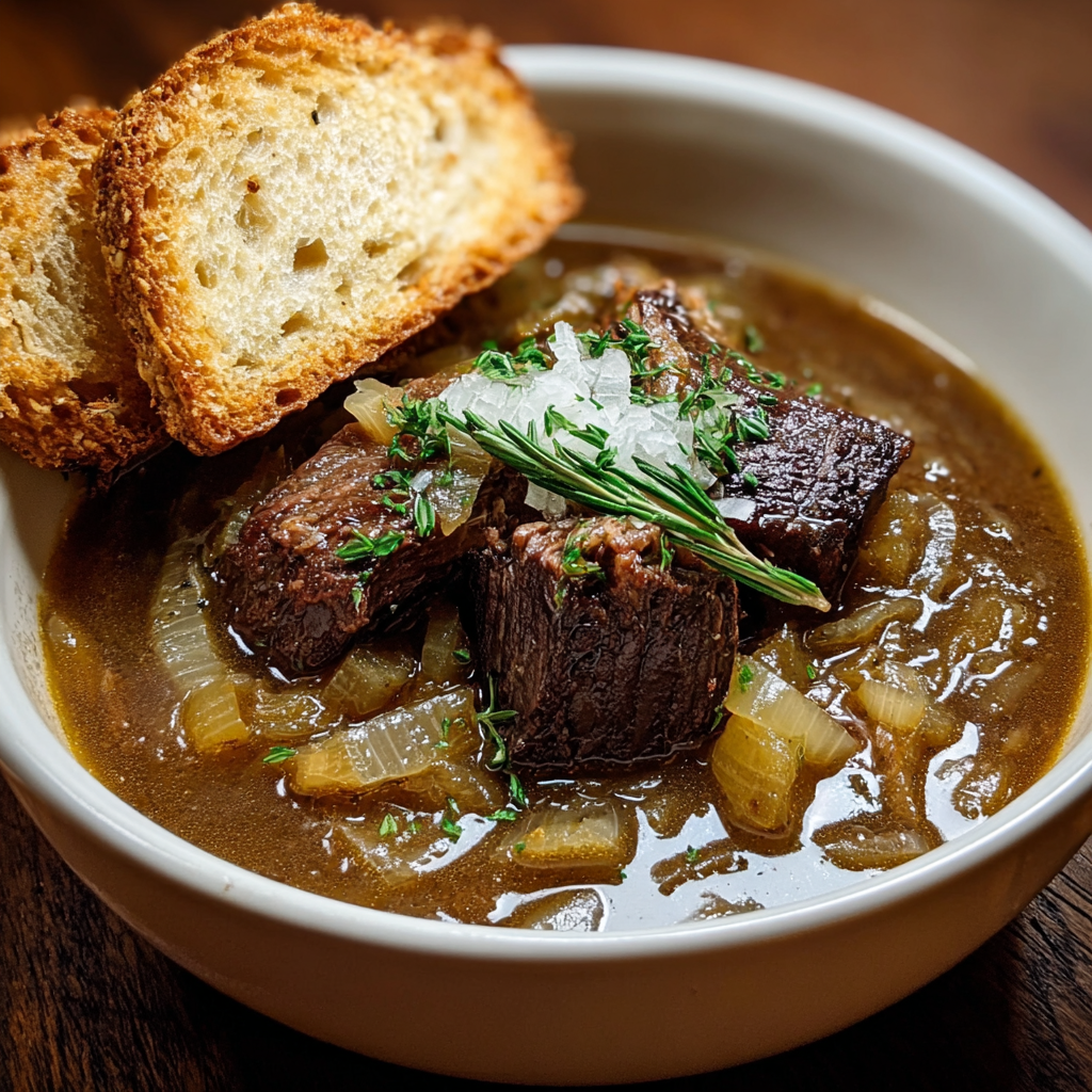Sourdough slices topped with Gruyere ready to broil