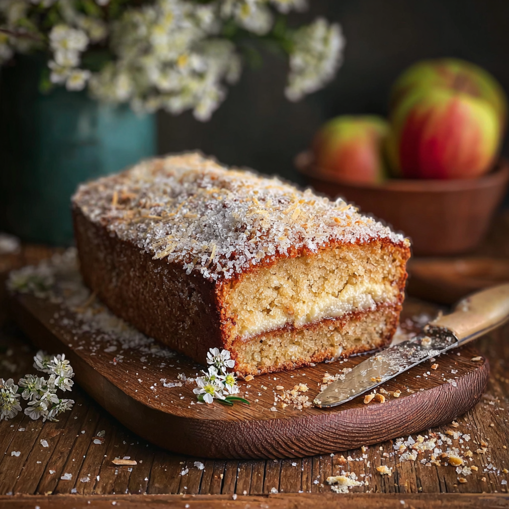 Spiced apple donut cake fresh from the oven