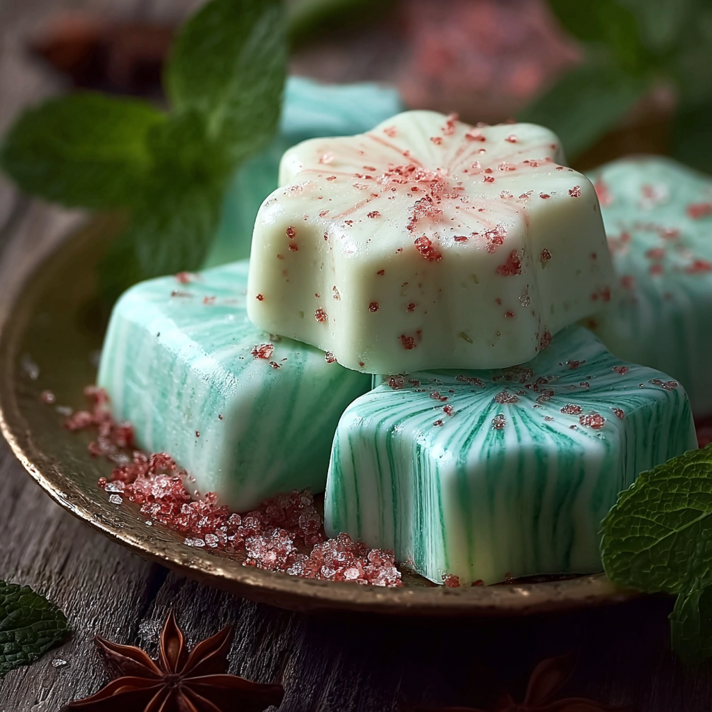 Mint butter candies being piped onto parchment