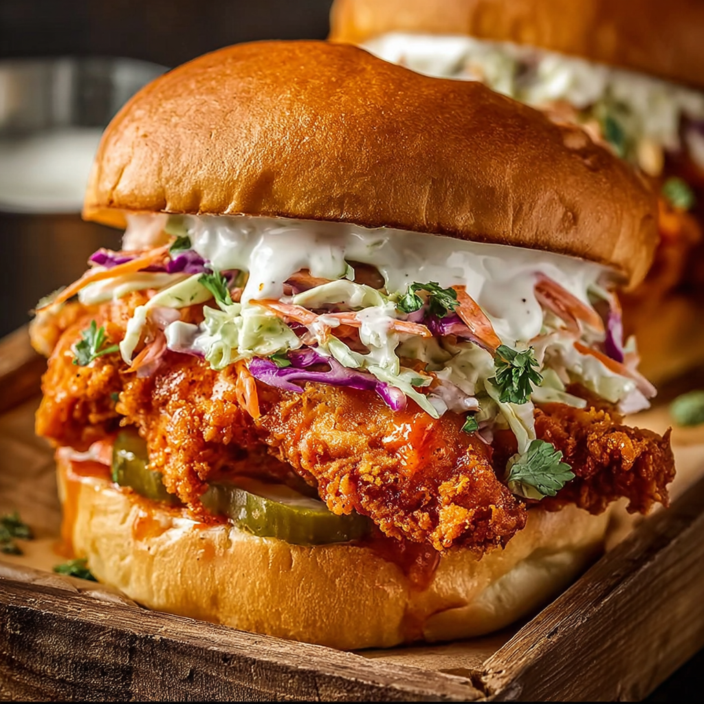 Crispy Buffalo Chicken Sandwich on a plate