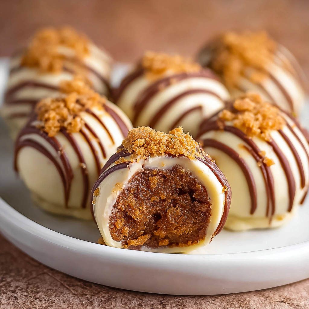 Biscoff truffles on parchment