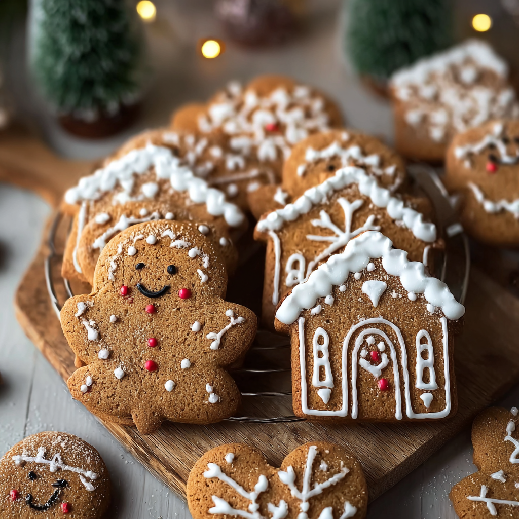 Rolled and cut gingerbread cookies ready for baking