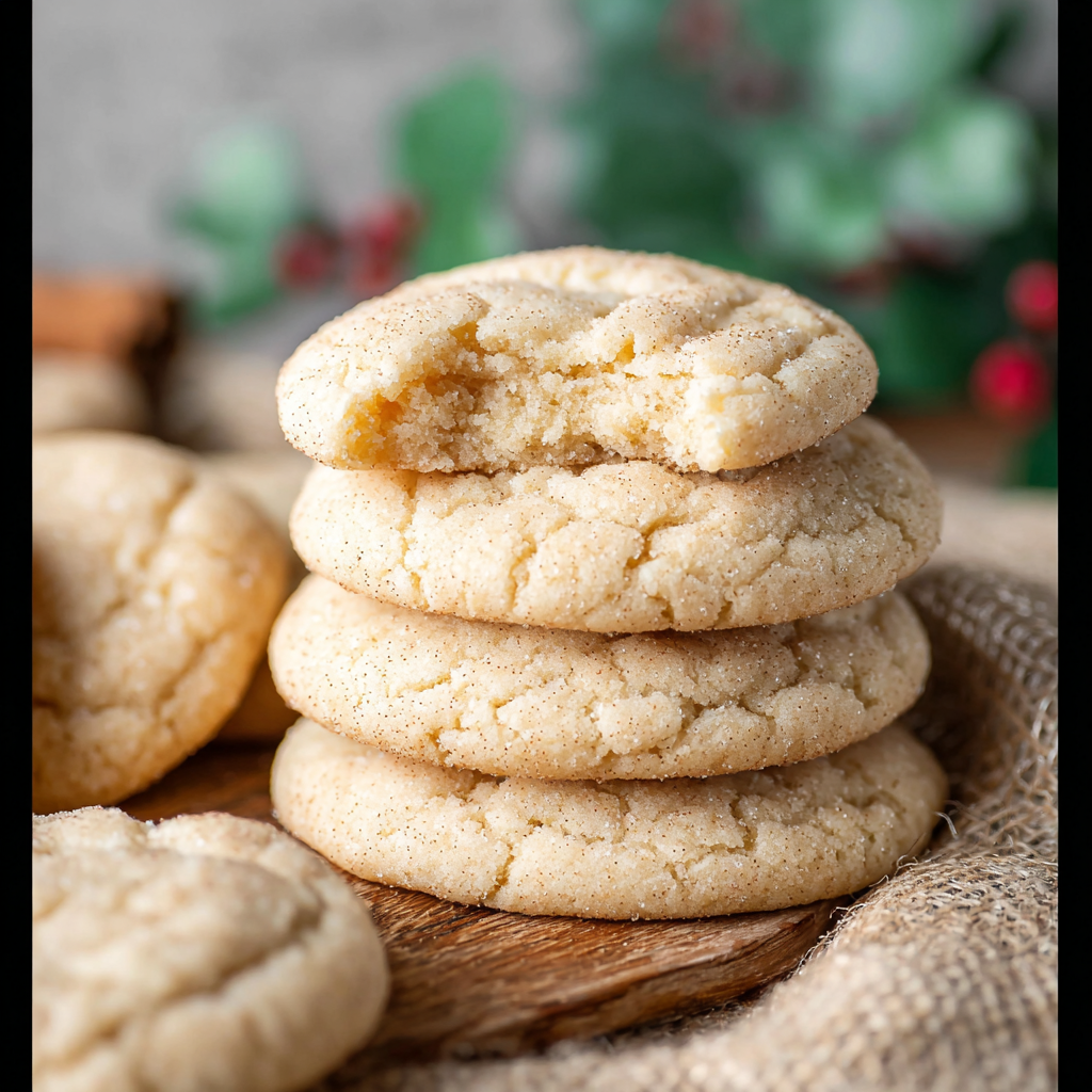 Chewy sugar cookies on parchment