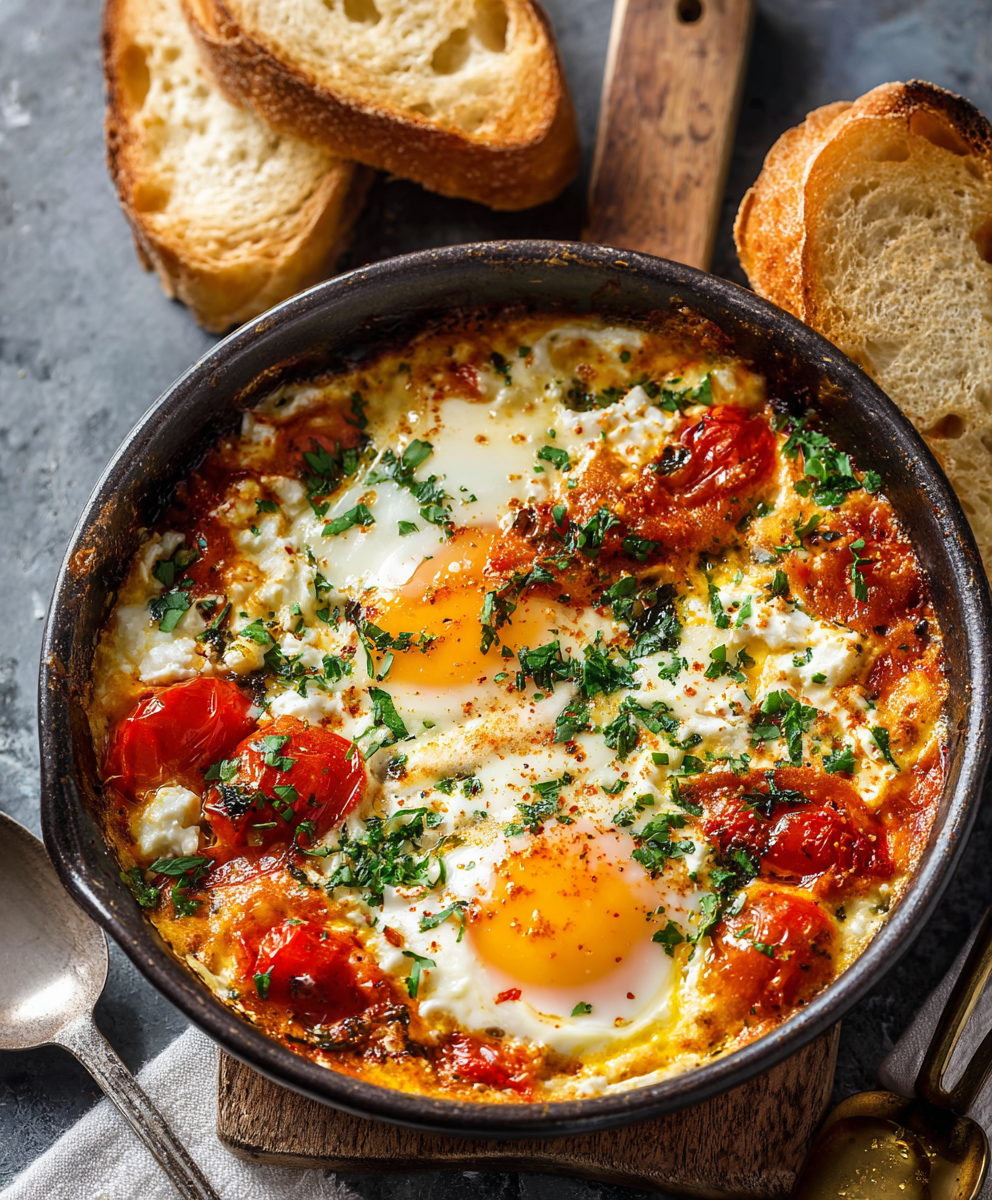 Baked Feta Eggs