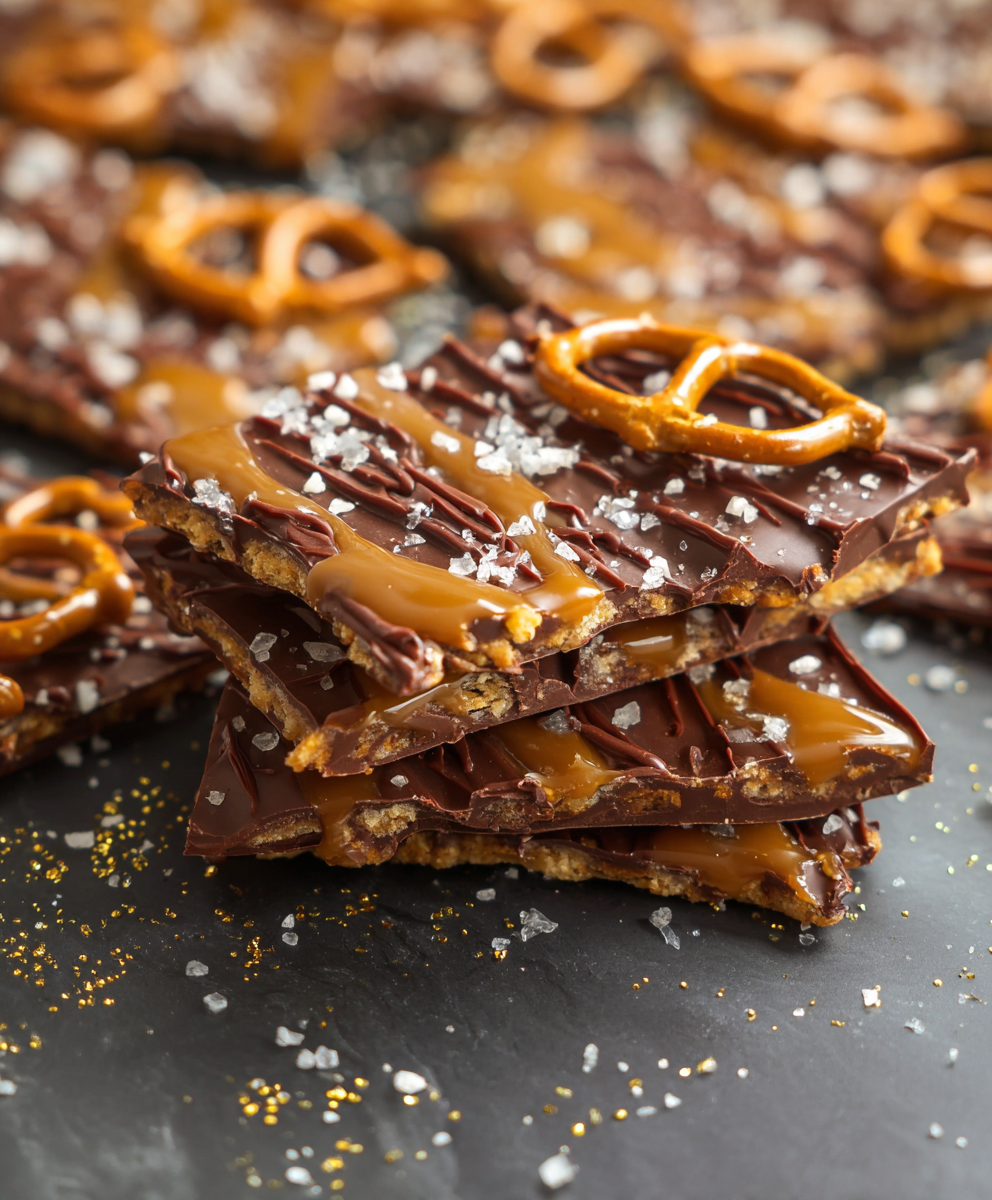 Salted Caramel Pretzel Bark