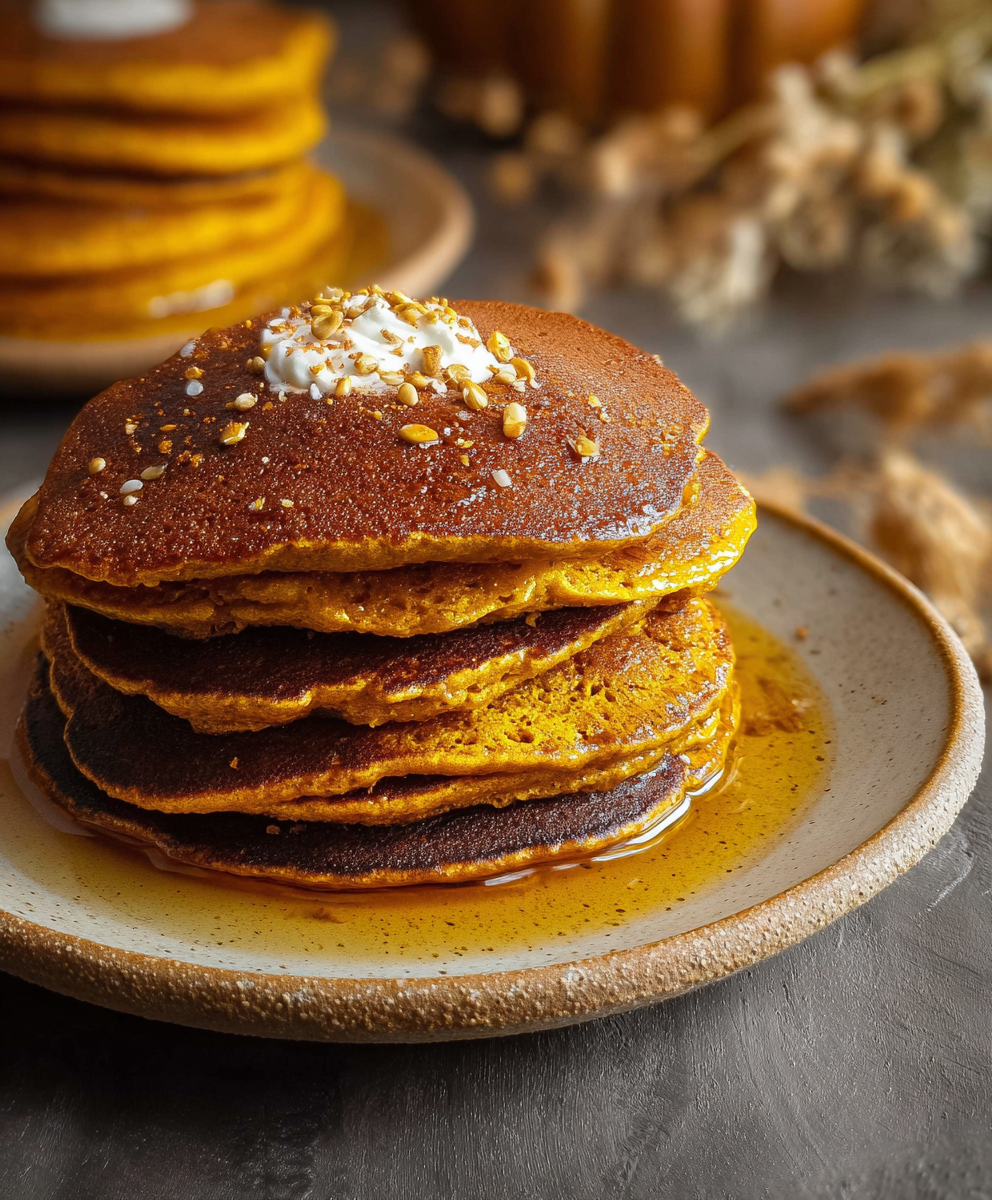 pumpkin pancake batter in a bowl