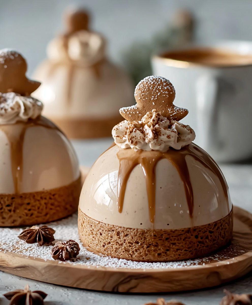 Gingerbread Latte Mousse Domes