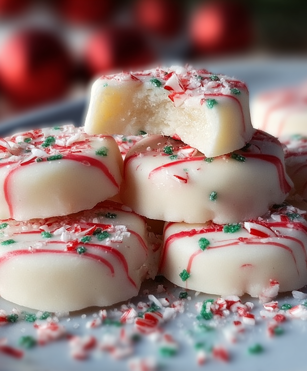 Peppermint meltaways on a baking sheet