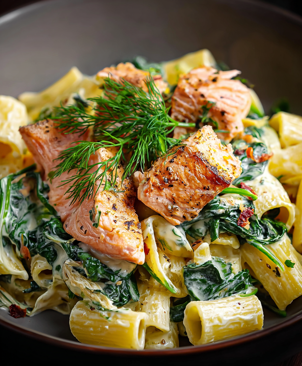 Salmon Spinach Pasta