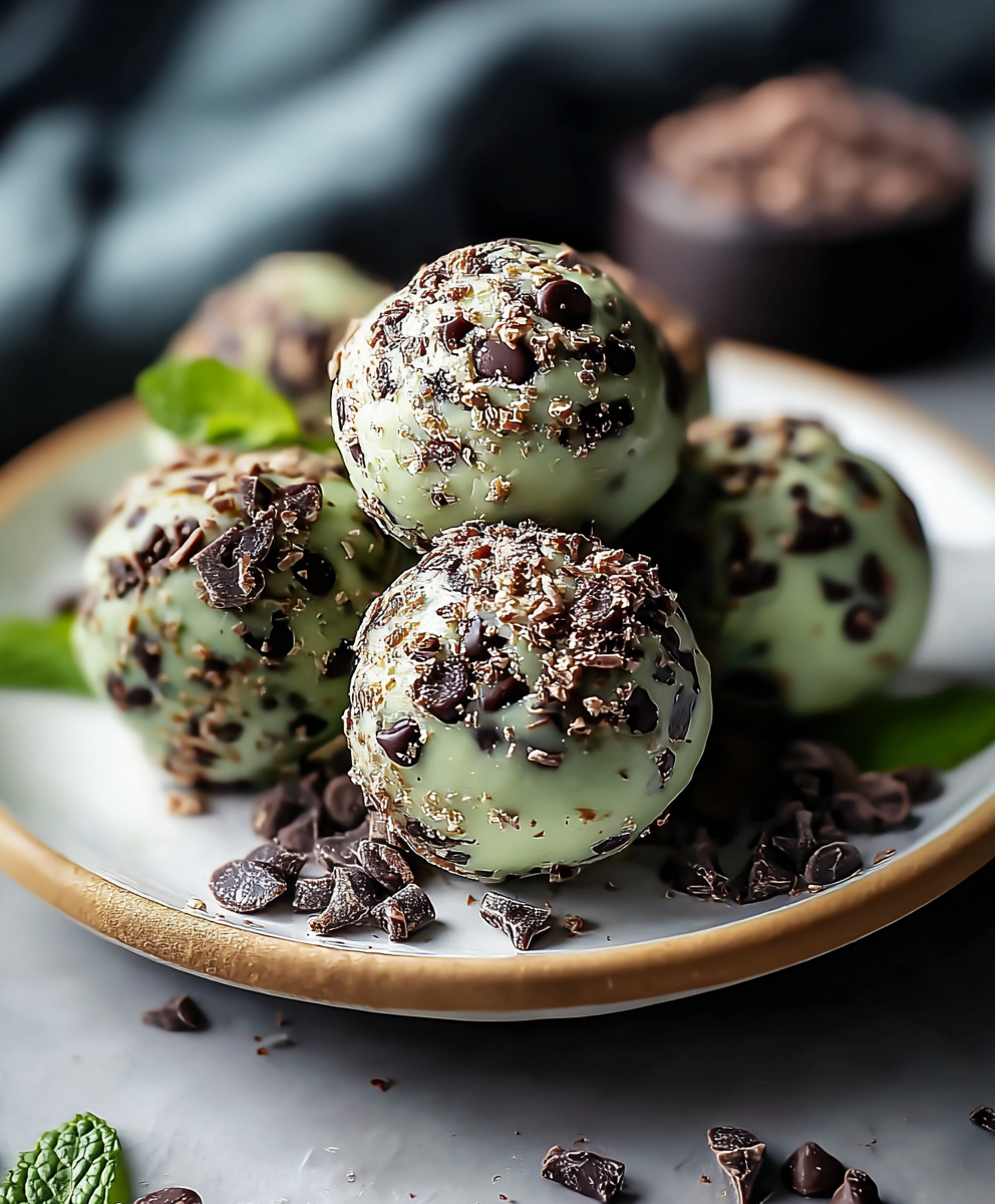 Close-up of a protein ball with chocolate