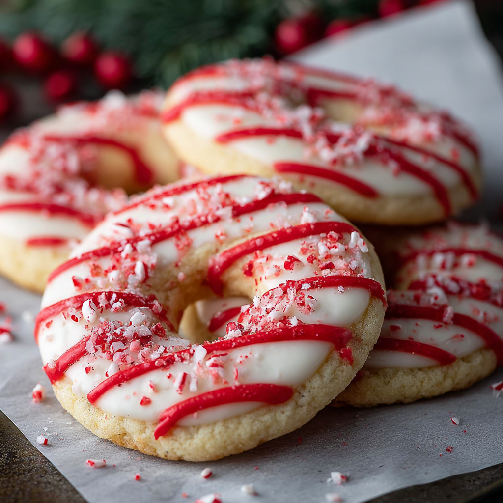 Shaping candy cane cookies