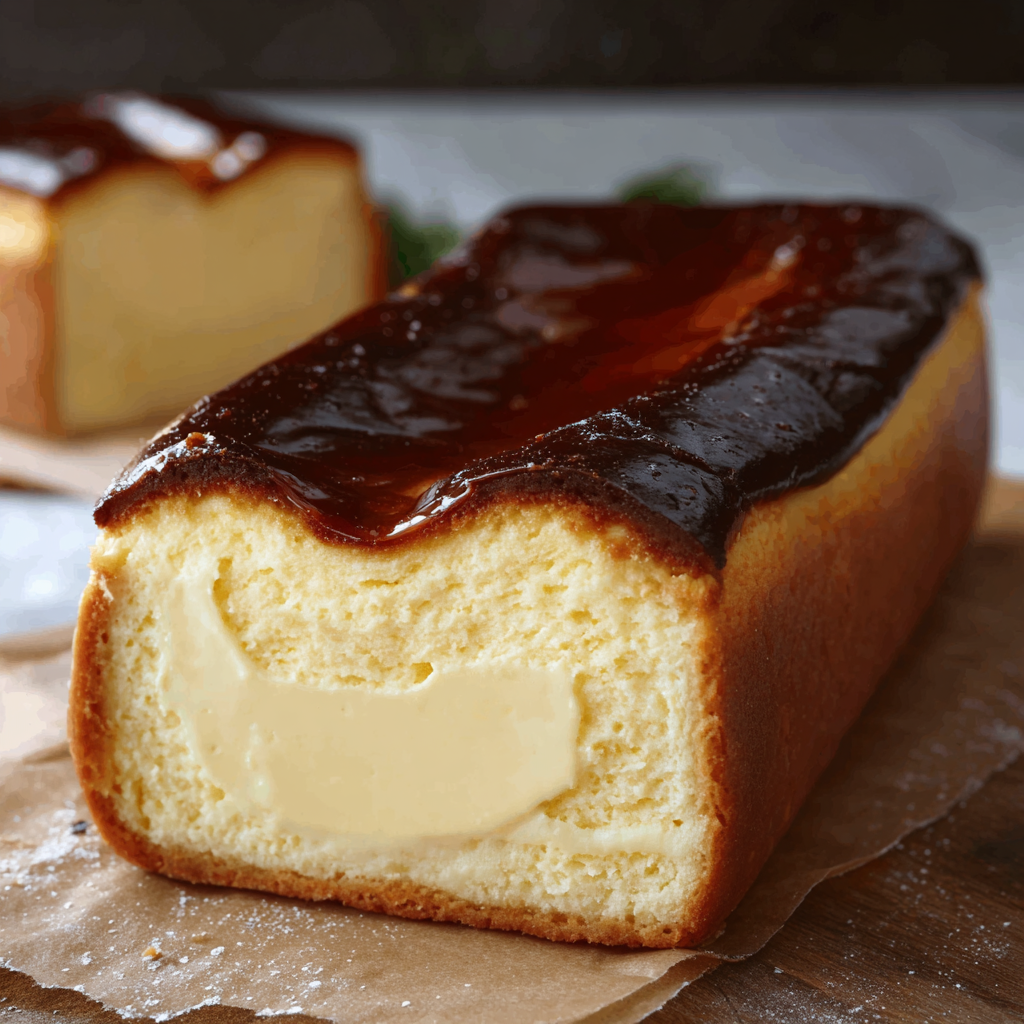 Burnt Basque cheesecake loaf with caramelized top
