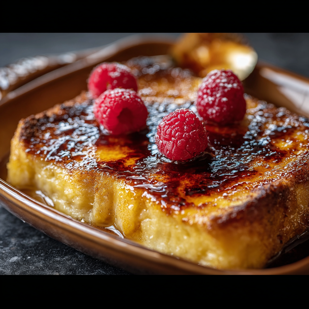 Caramel being poured into baking dish