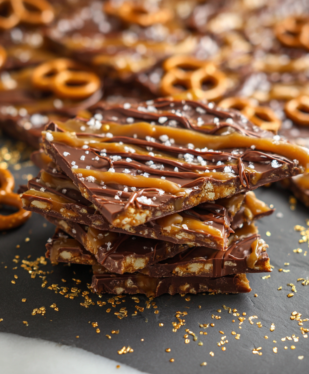 Salted Caramel Pretzel Bark