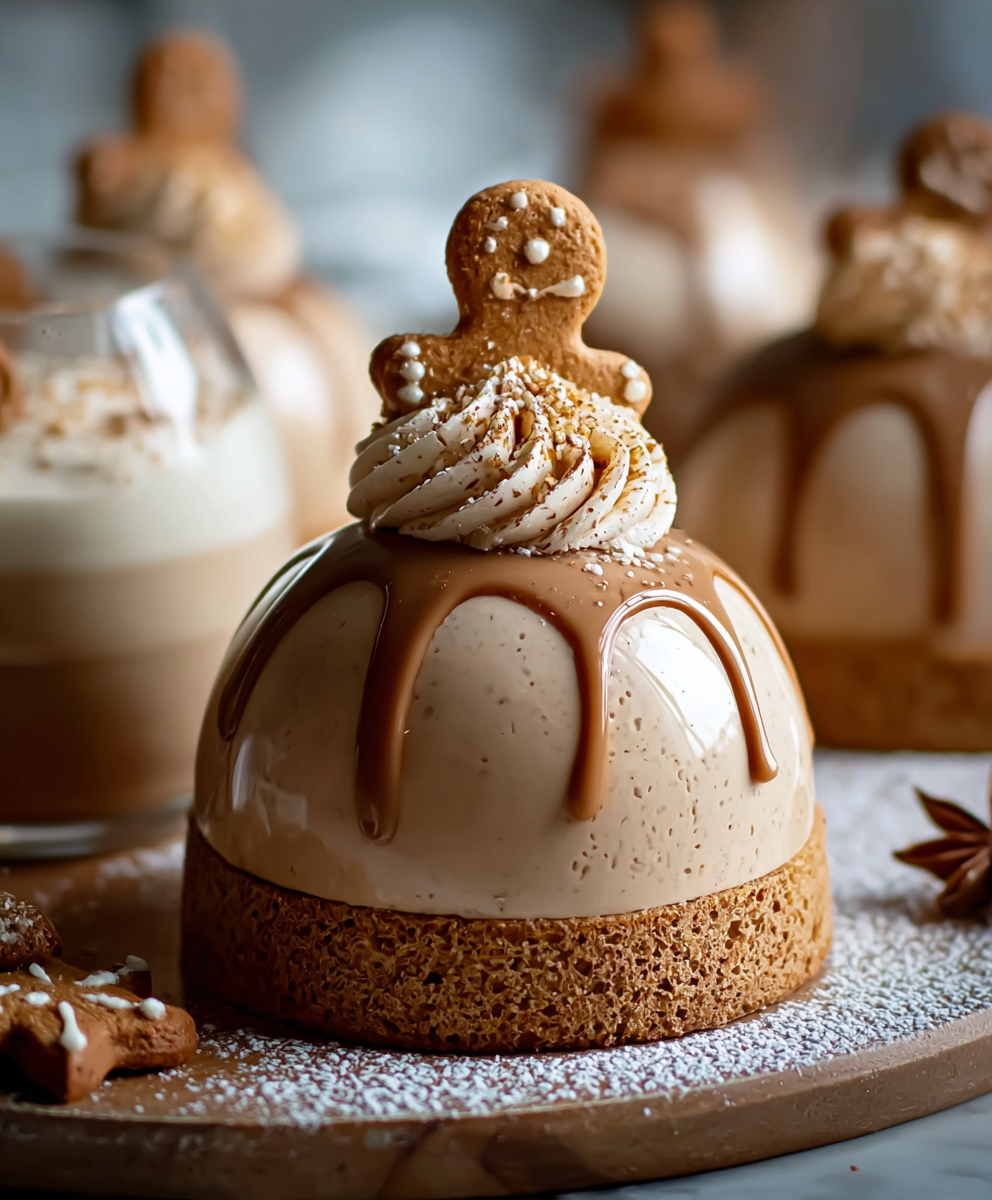 Gingerbread Latte Mousse Domes