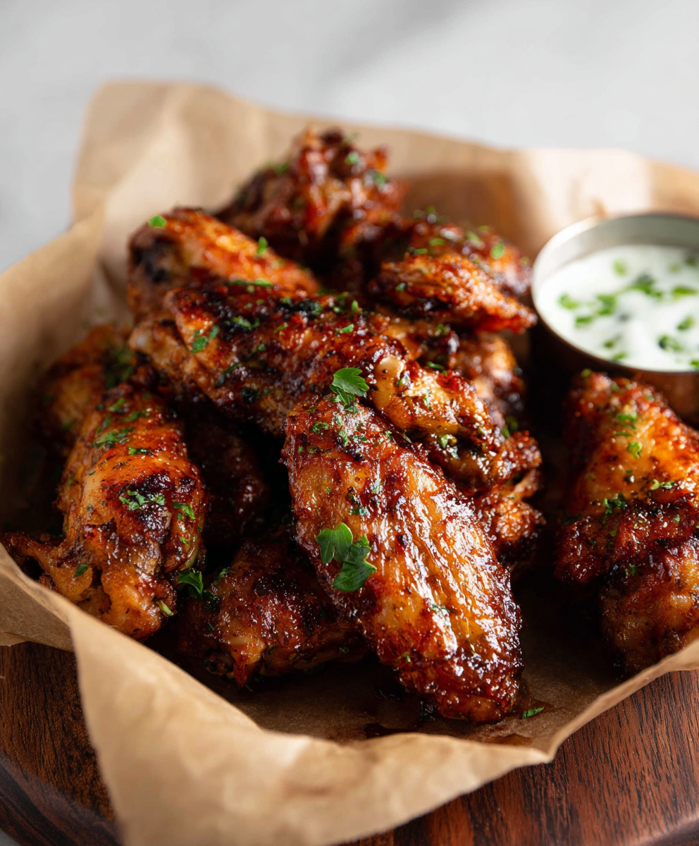 Crispy Baked Chicken Wings with Homemade Ranch