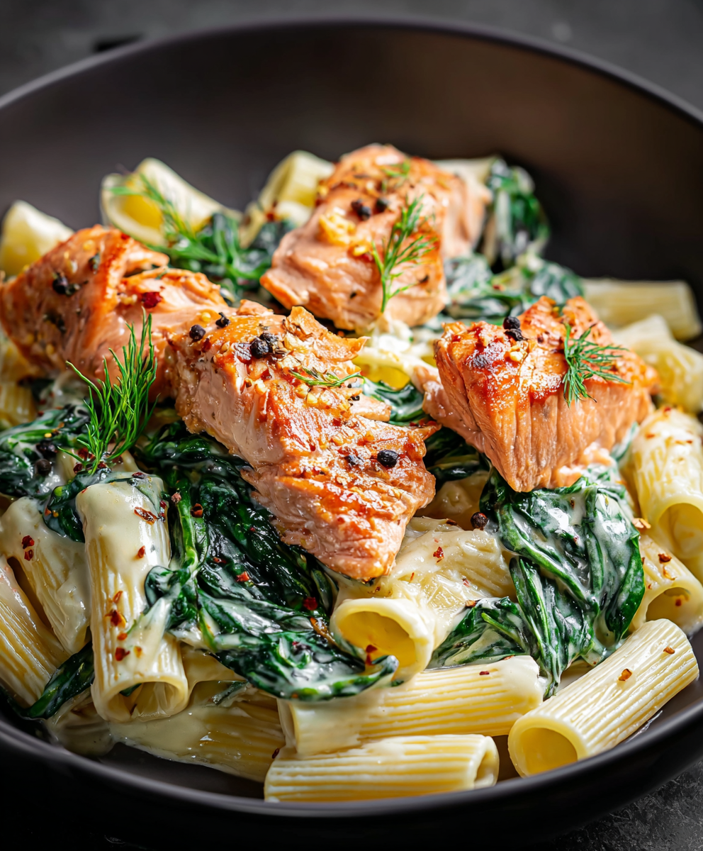 Salmon Spinach Pasta