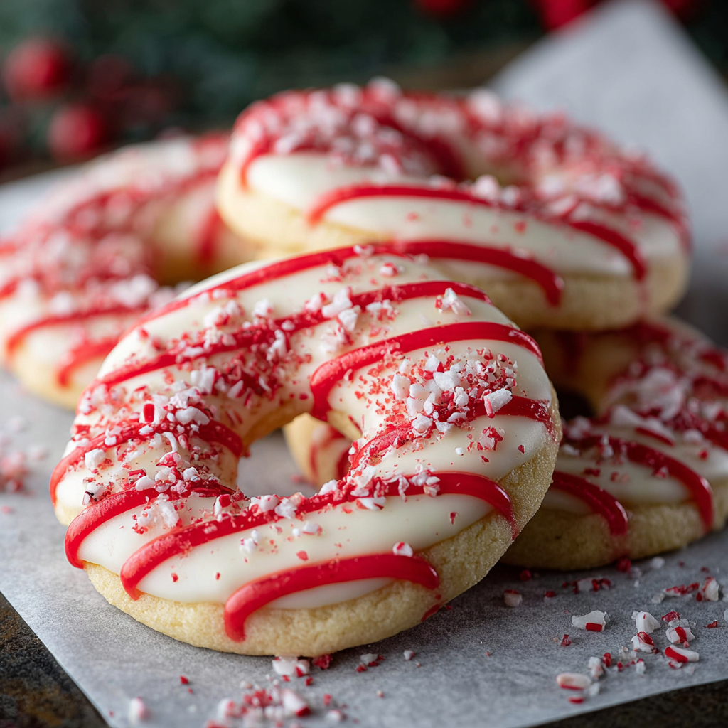 Hands twisting red and white dough into candy cane shapes