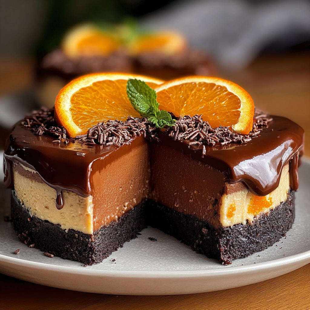 Top view of the cheesecake on a counter