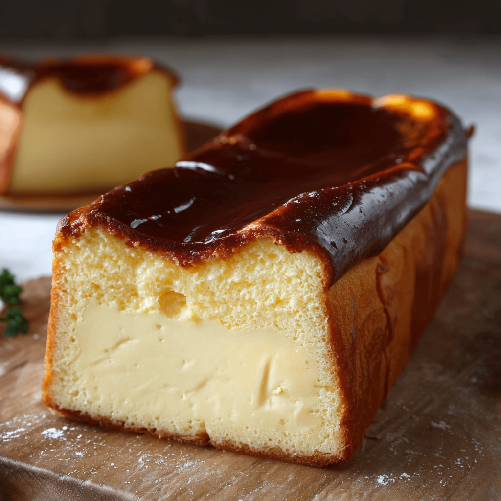 Slice of burnt Basque cheesecake with berries