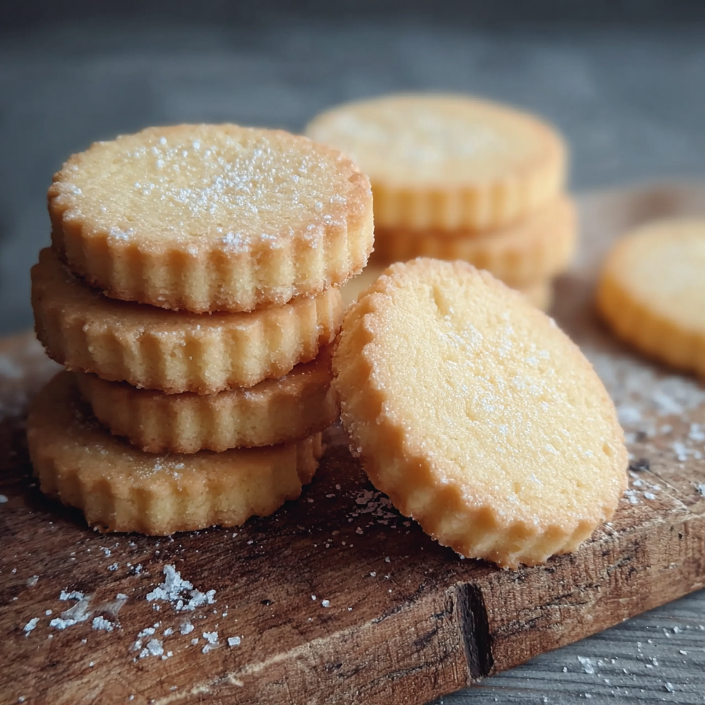 Finished French butter cookies arranged on a plate