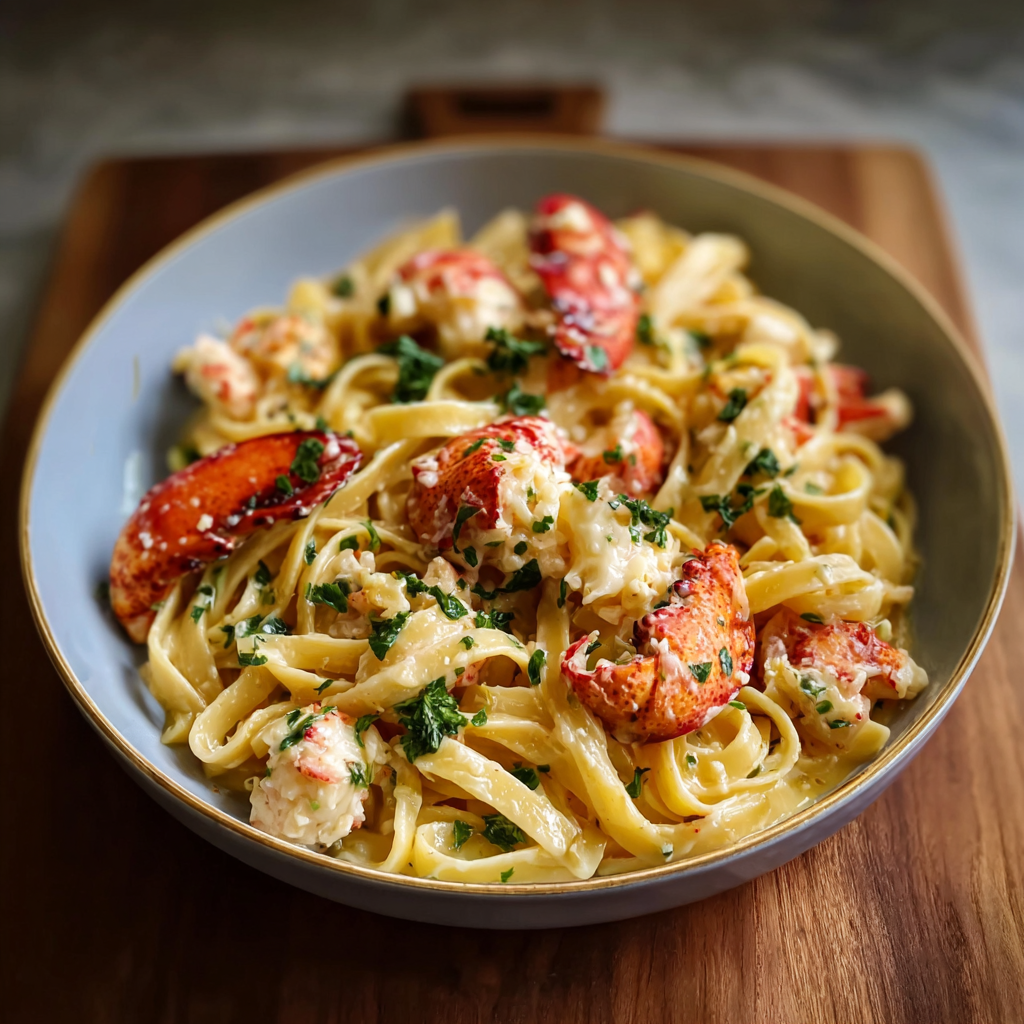 Buttered Lobster Pasta finished dish