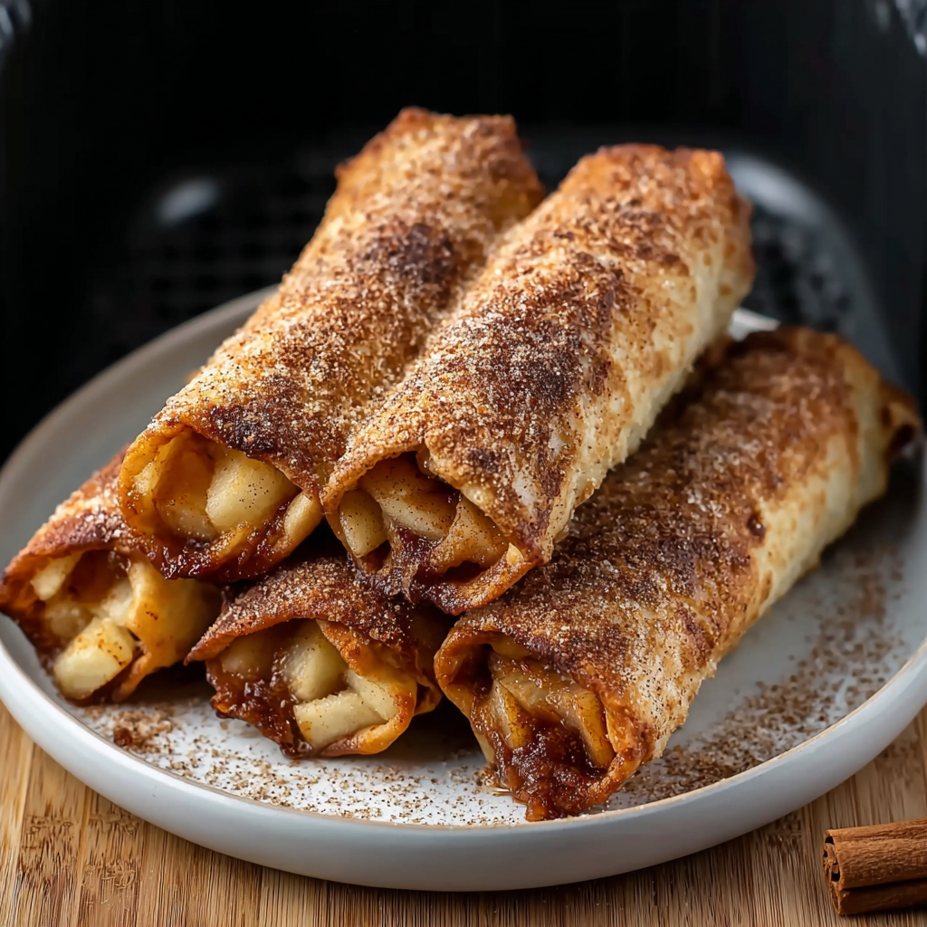 Air Fryer Apple Pie Taquitos Golden and Ready