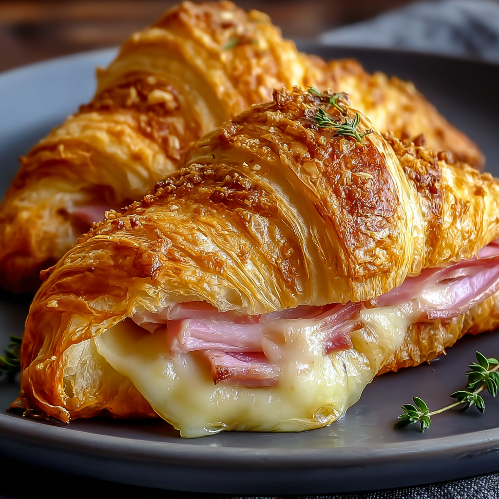 Rolled croissants on a tray before air frying
