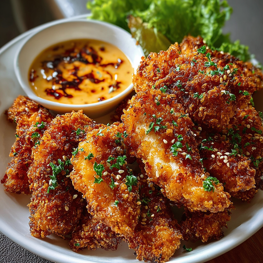 close up of cheesy crispy chicken