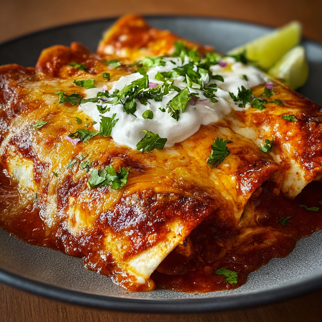 assembled enchiladas in a baking dish